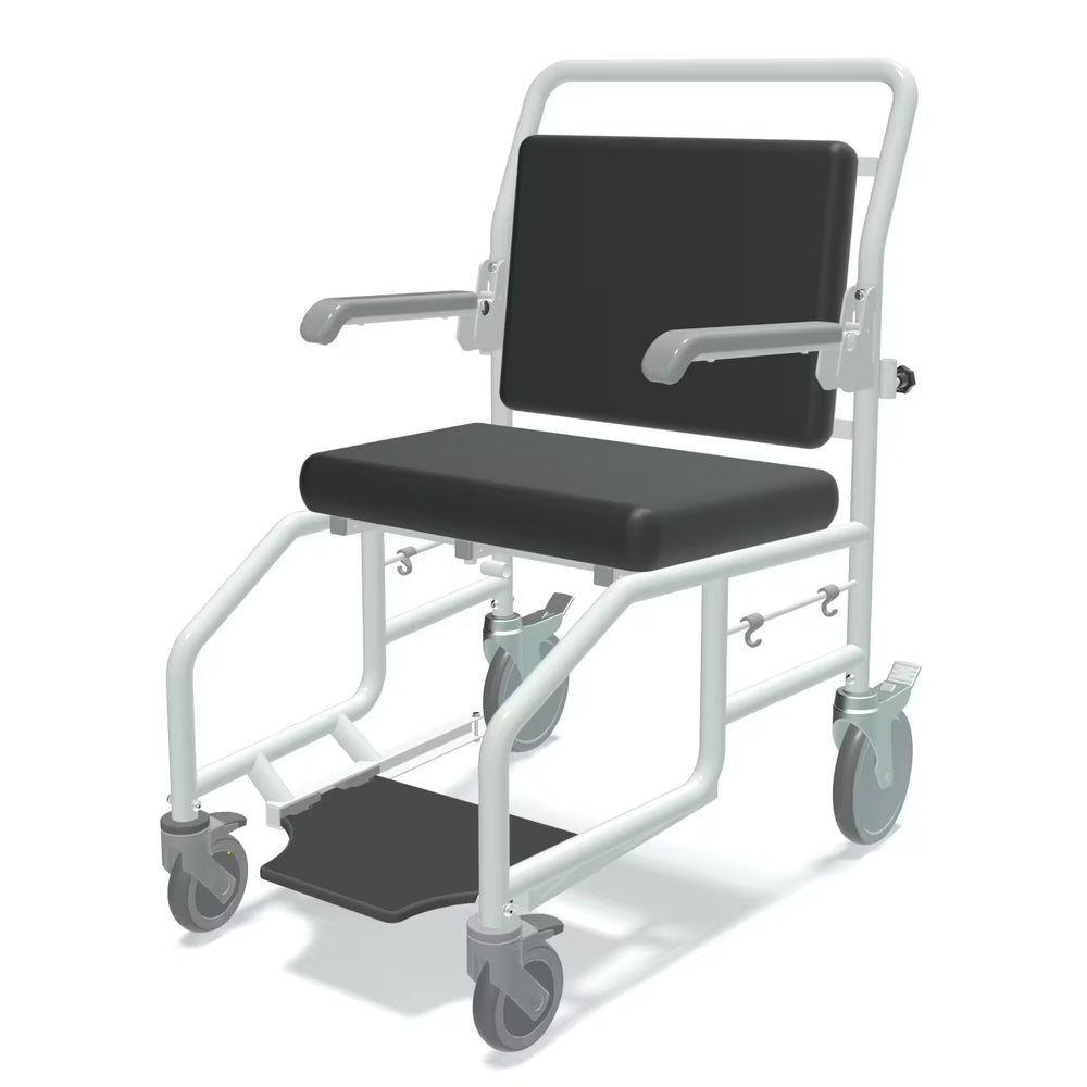 MC8000 Portman Porter Hospital Transport Chair Wheelchair Standard Seers Medical Sky Blue Vinyl