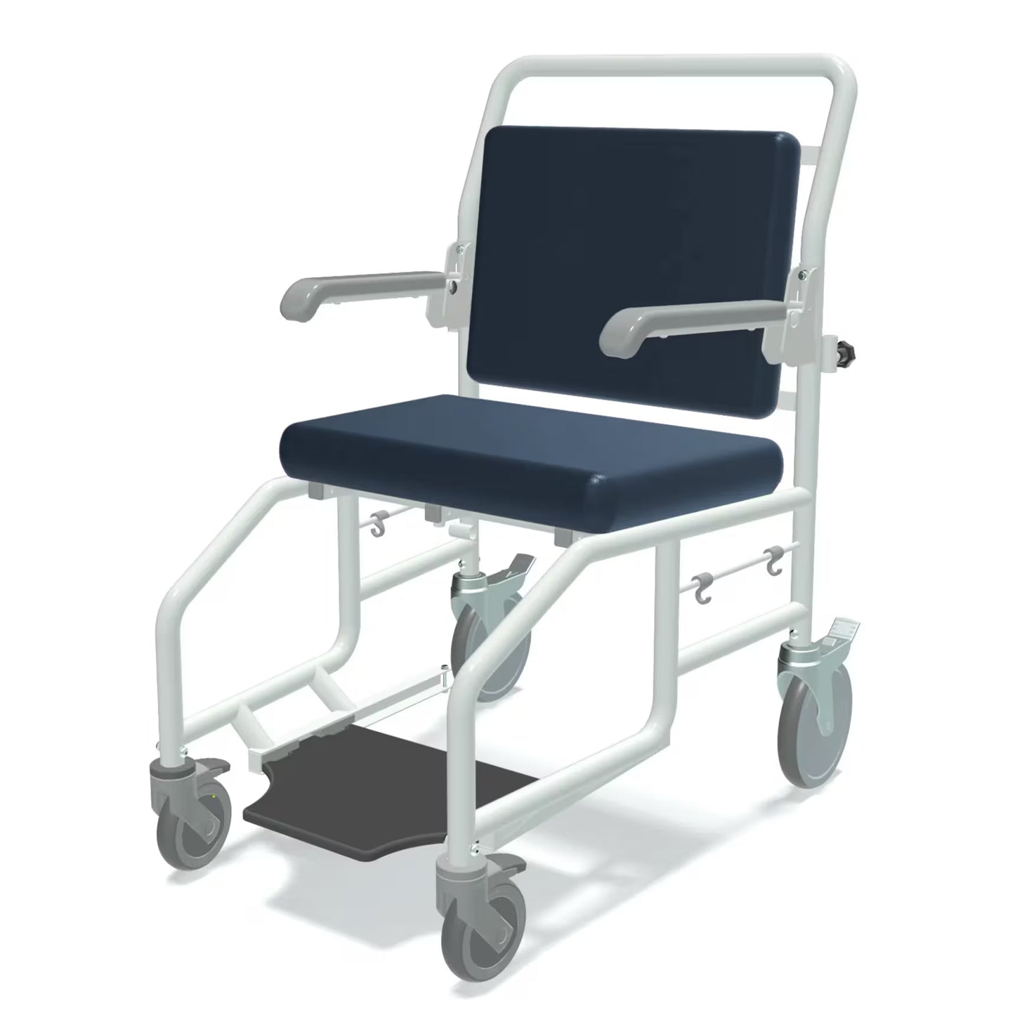 MC8000 Portman Porter Hospital Transport Chair Wheelchair Standard Seers Medical Sky Blue Vinyl