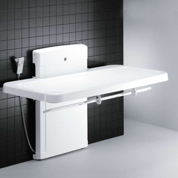 SCT 2000 2100 Pressalit Wall Mounted Shower Change Table Powered Height Adjust Folding Safety Rail R8581418000