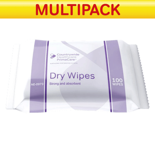 NE-0973 Primacare Regular Standard Dry Disposable Patient Care Wipes 30 x 18cm Single or Case of 40 Packs