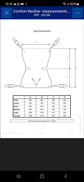 Prism Comfort Recline Sling In Situ Spacer With Head Support Black or Pink 12018E4
