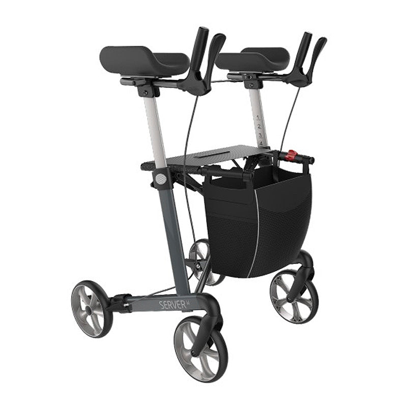 Rehasense Server W With Navigator Arms Arthritis Forearm Armrest Indoor Outdoor Walker Wine Red Grey