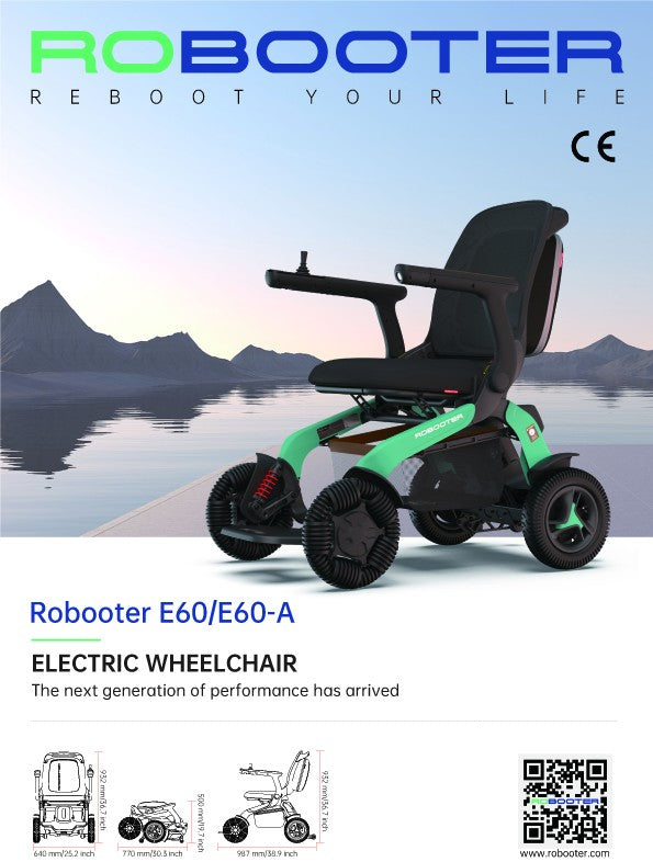 Fauteuil roulant électrique tout-terrain Robooter E60A 10" Pro 12"