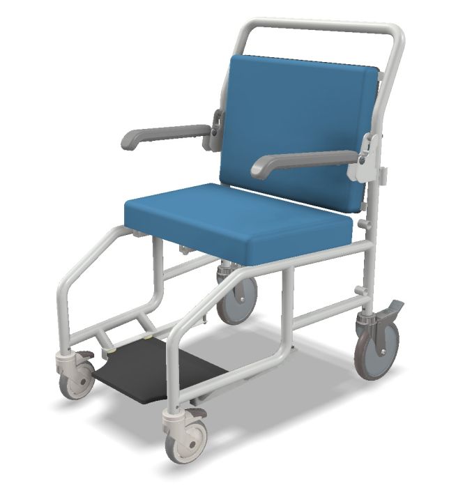 MC8000 Portman Porter Hospital Transport Chair Wheelchair Standard Seers Medical Sky Blue Vinyl
