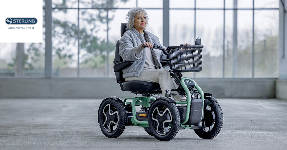Scooter de mobilité tout-terrain S800 Sunrise Medical Sterling Scoozy Classe 3 12 km/h