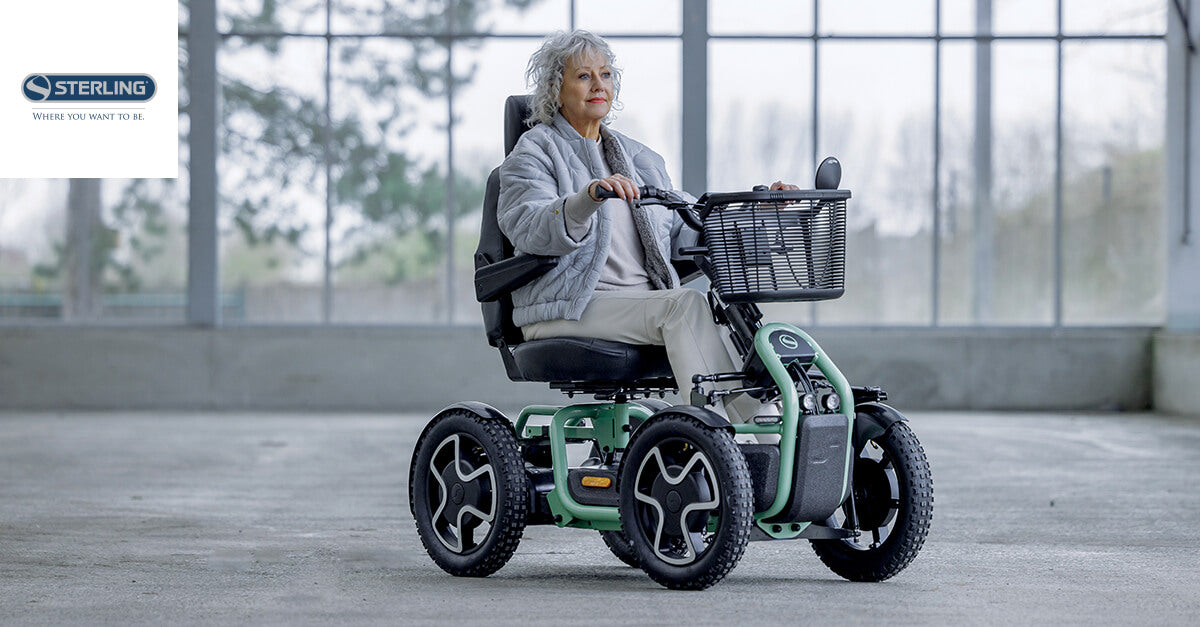 Scooter de mobilité tout-terrain S800 Sunrise Medical Sterling Scoozy Classe 3 12 km/h