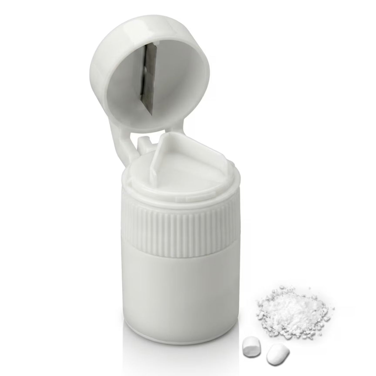 AA9936 EZ Swallow Pill Splitter Sharp Metal Cutter and Tablet Pill Crusher Dispenser Performance Health Homecraft