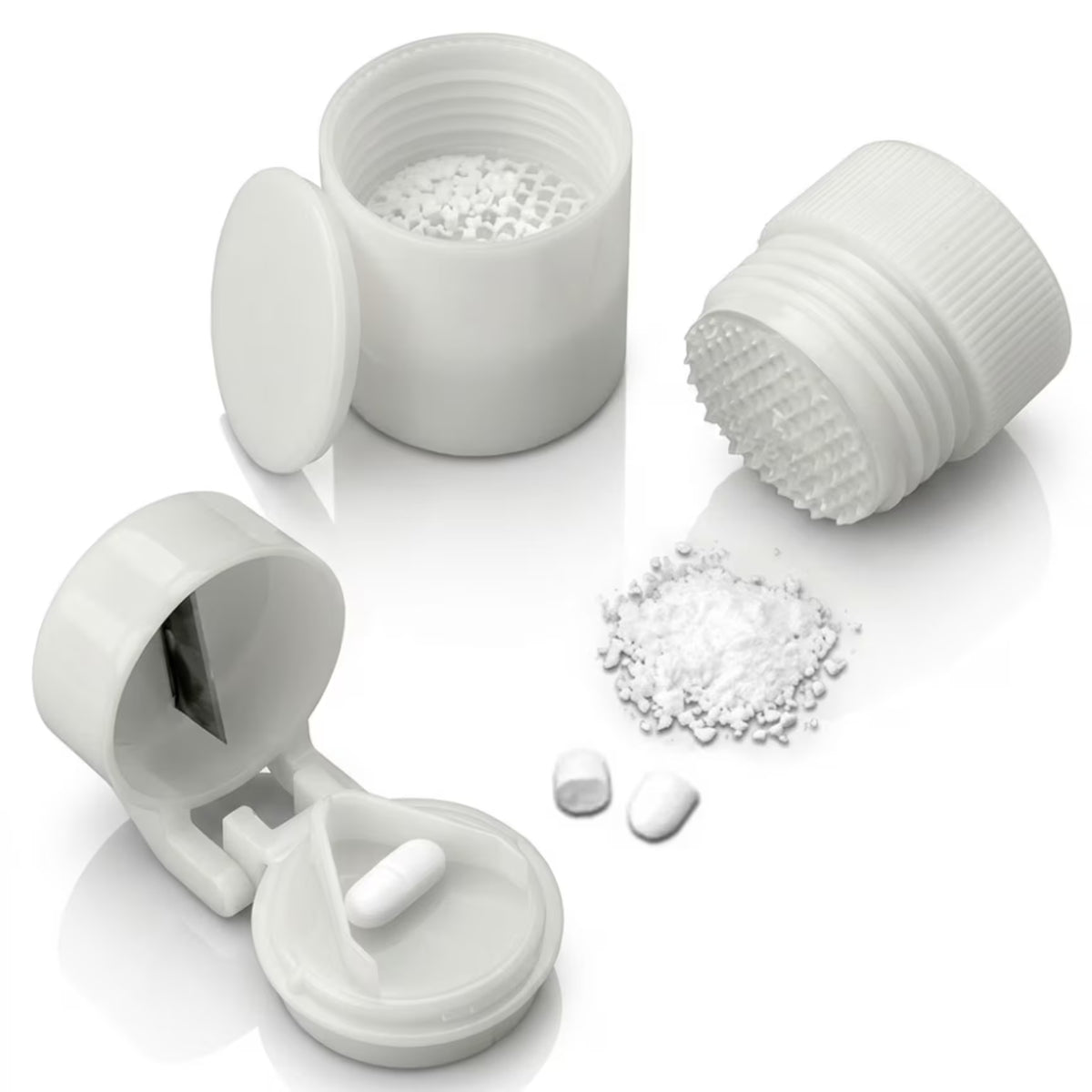 AA9936 EZ Swallow Pill Splitter Sharp Metal Cutter and Tablet Pill Crusher Dispenser Performance Health Homecraft