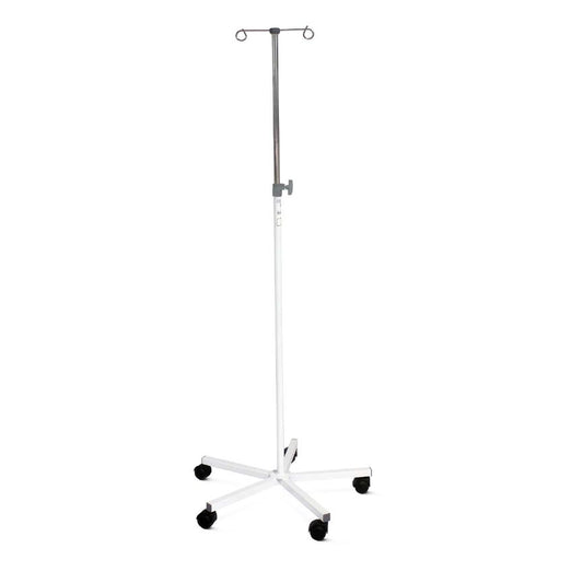 Pied à perfusion Bristol Maid 5 roulettes, support mobile réglable, 2 crochets métal DPM/2H