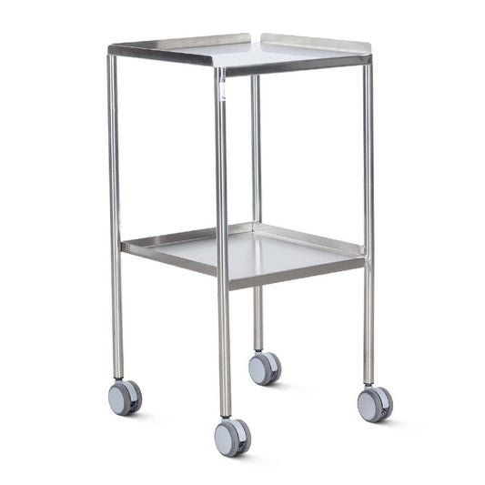 Bristol Maid Stainless Steel Dressing Trolley with Fixed Shelves Metal Silver Hospital Flange Up DTS/450/FU