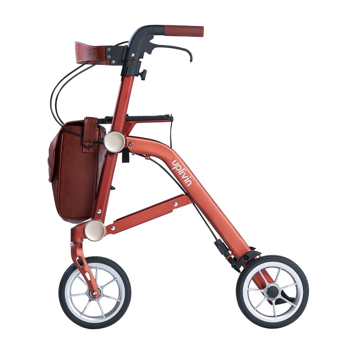 Déambulateur pliant Uplivin Trive ultra-compact, étroit, de luxe, Prestige, 4 roues, ultraléger