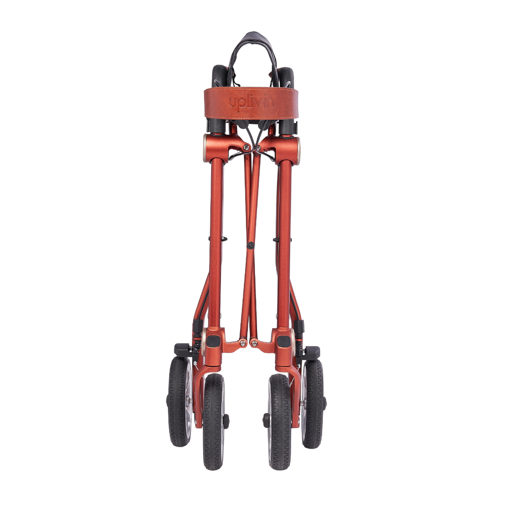 Déambulateur pliant Uplivin Trive ultra-compact, étroit, de luxe, Prestige, 4 roues, ultraléger