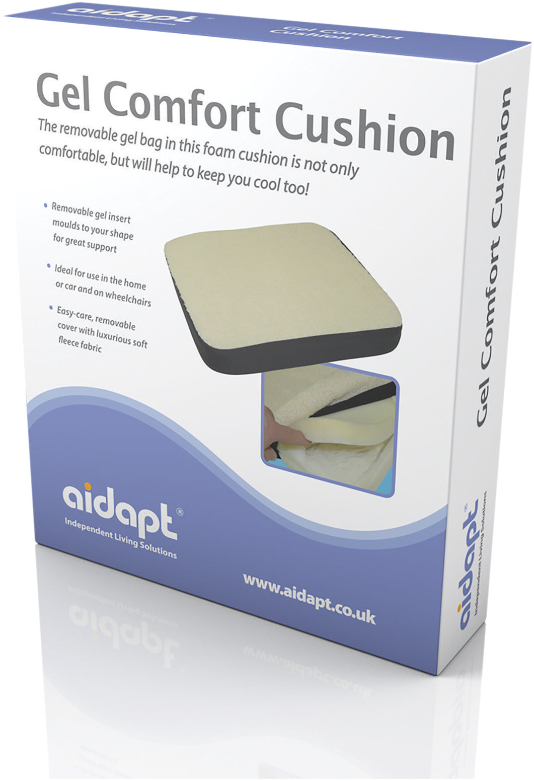 Aidapt Gel Comfort Support Pressure Relief Cushion fleece topped VA126SB