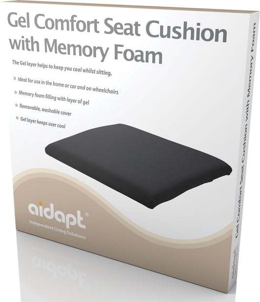 Coussin d'assise confort en gel Aidapt avec mousse à mémoire de forme, maison, travail VA126SD