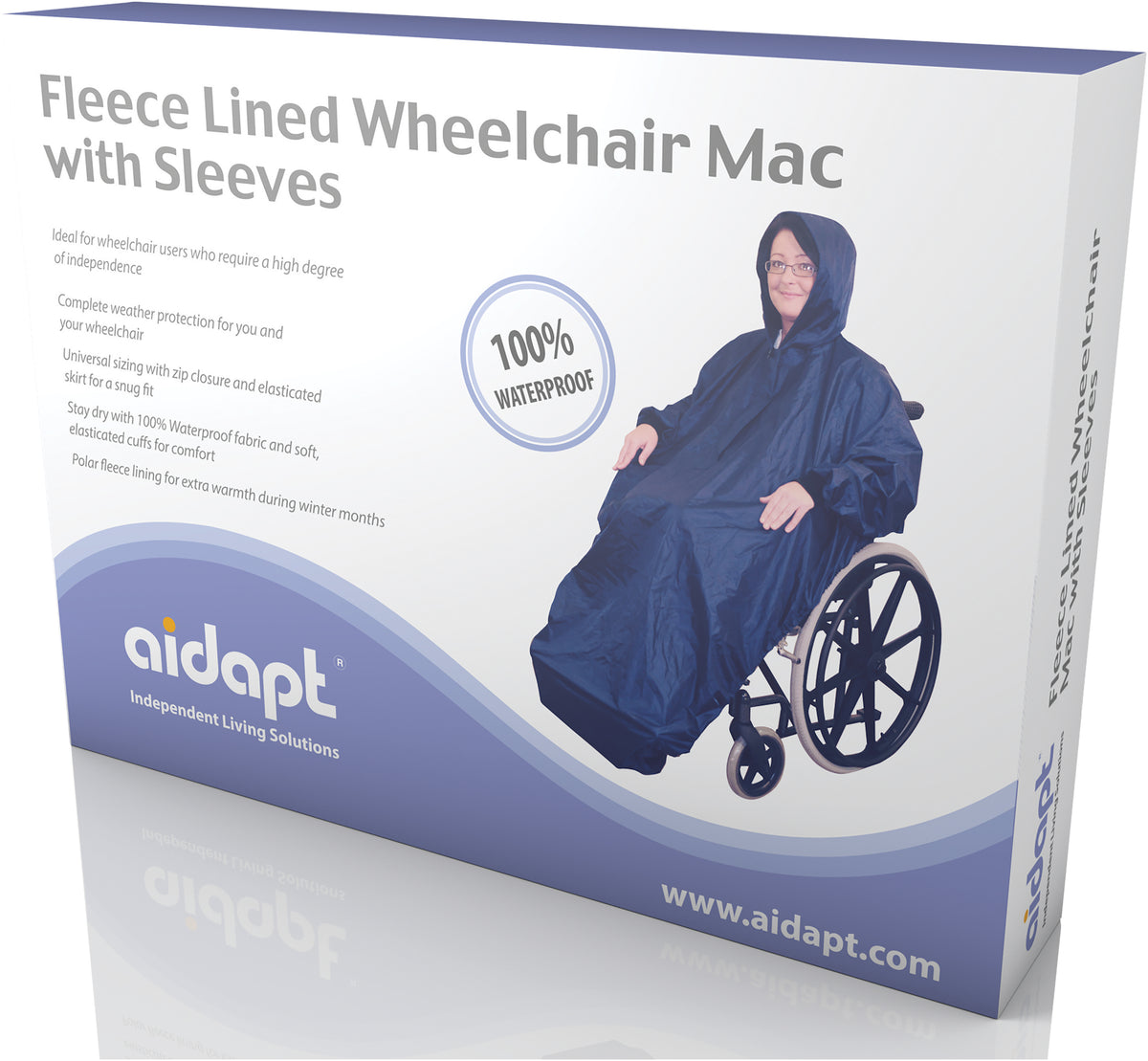 Aidapt Fleece Lined Wheelchair Mac With Sleeves VA127ST