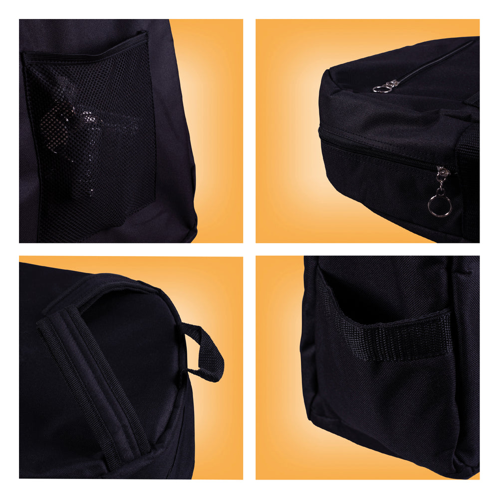 Aidapt Deluxe Lined Wheelchair Bag Rucksack Black Slip Over Handles Waterproof VA136SS