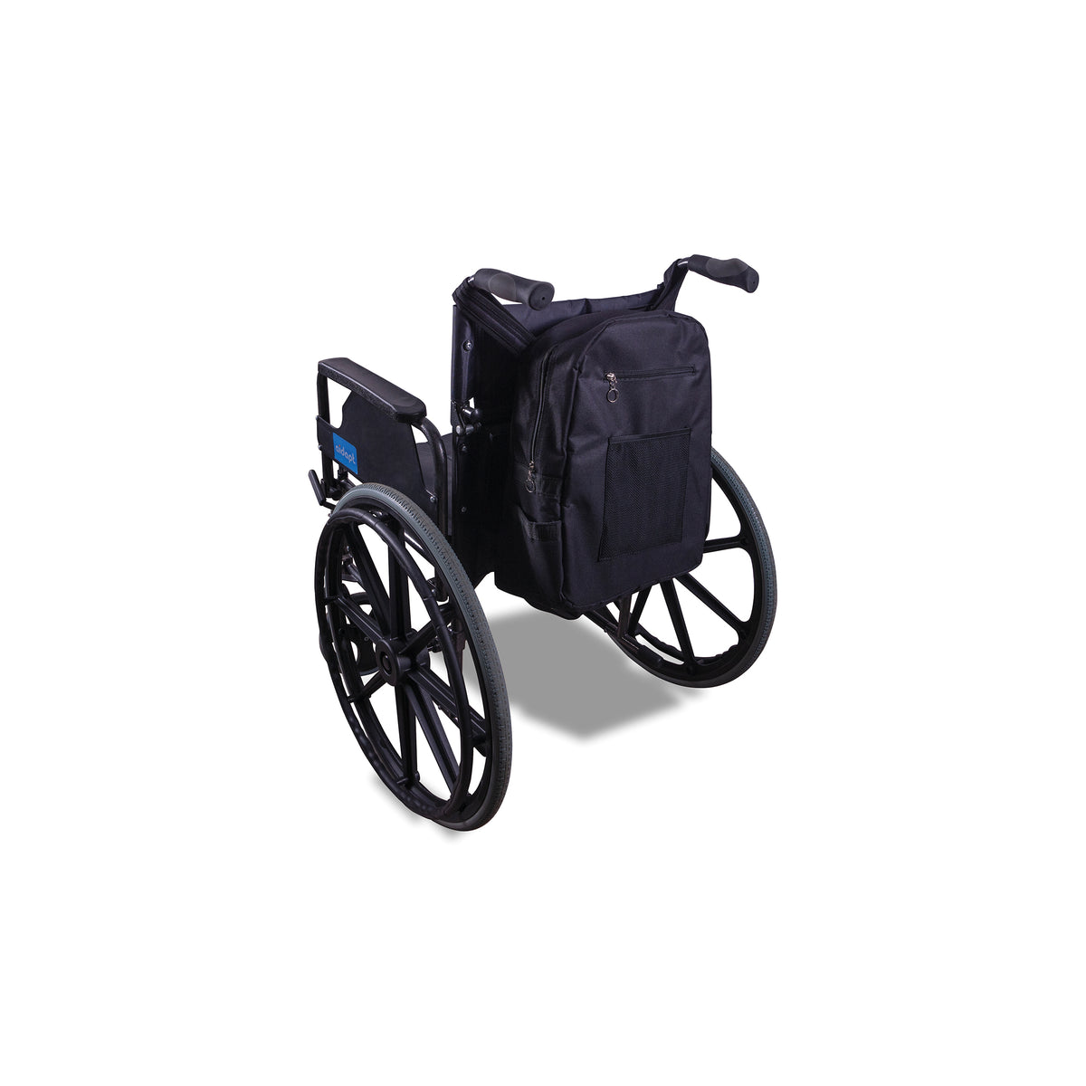 Aidapt Deluxe Lined Wheelchair Bag Rucksack Black Slip Over Handles Waterproof VA136SS