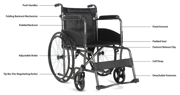 Aidapt Deluxe self Propelled Transit Chair VA163HAM