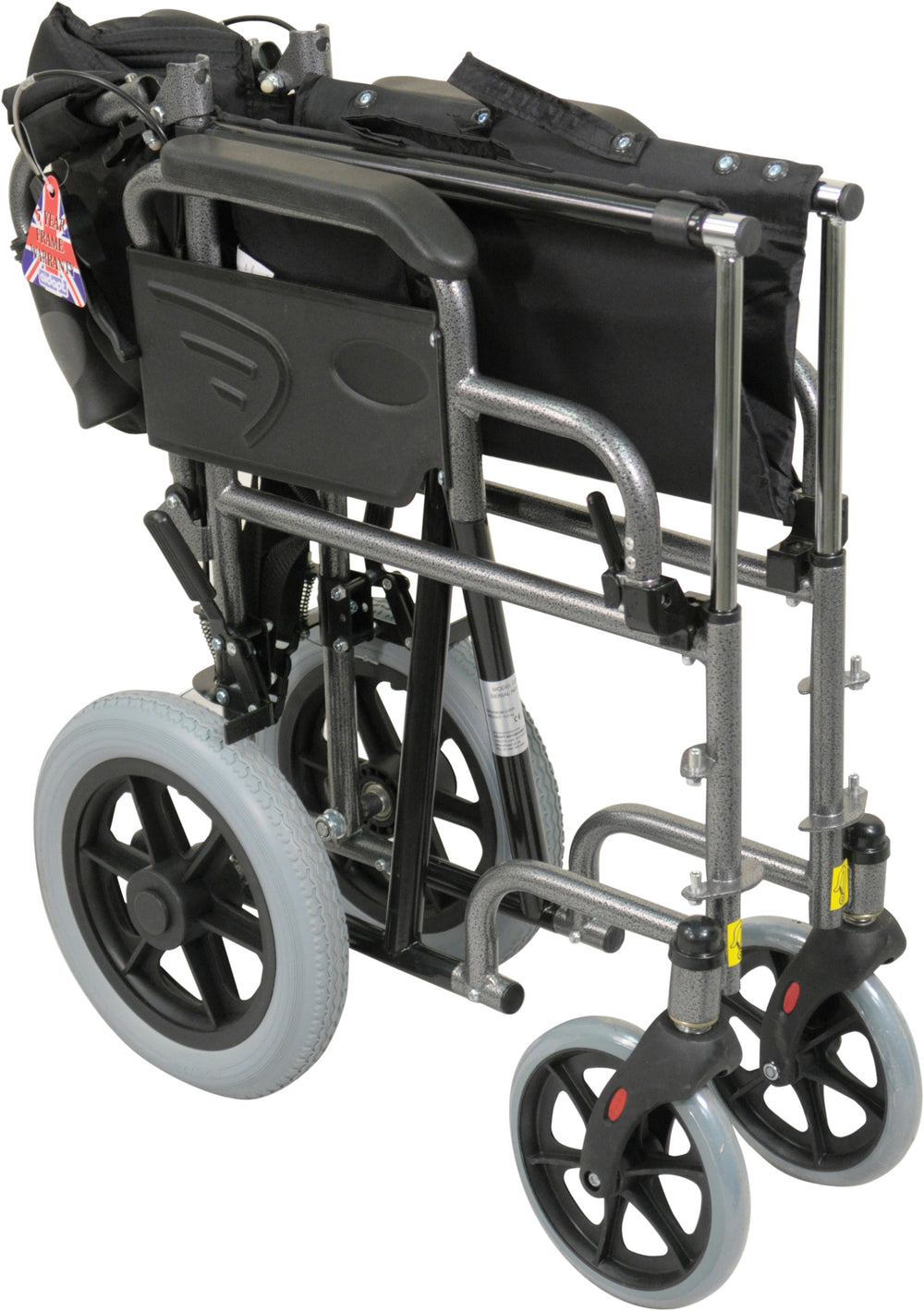 Aidapt Deluxe Attendant Propelled Steel Wheelchair VA169 and spare 12" castor and spare side panels