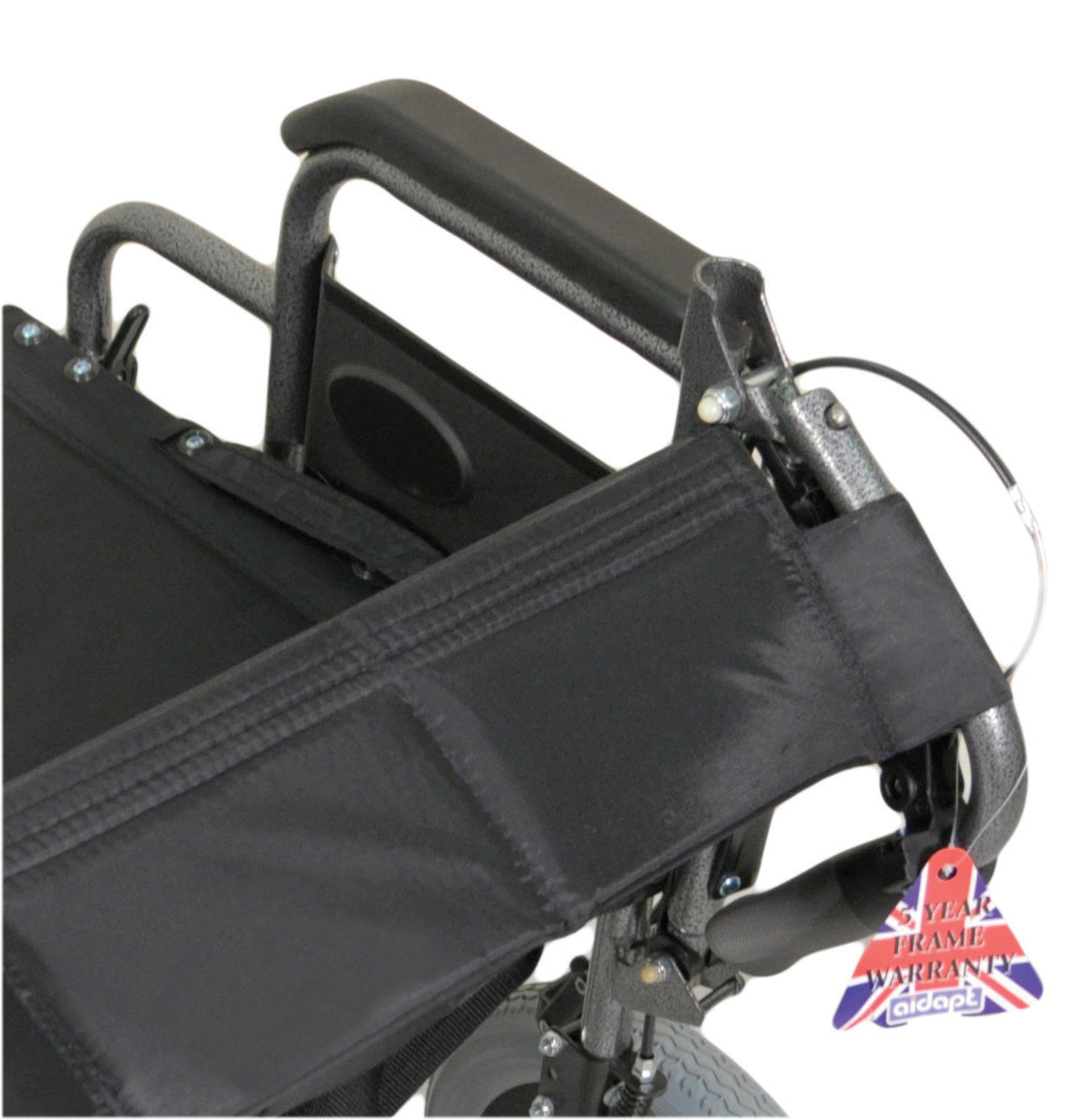 Aidapt Deluxe Attendant Propelled Steel Wheelchair VA169 and spare 12" castor and spare side panels