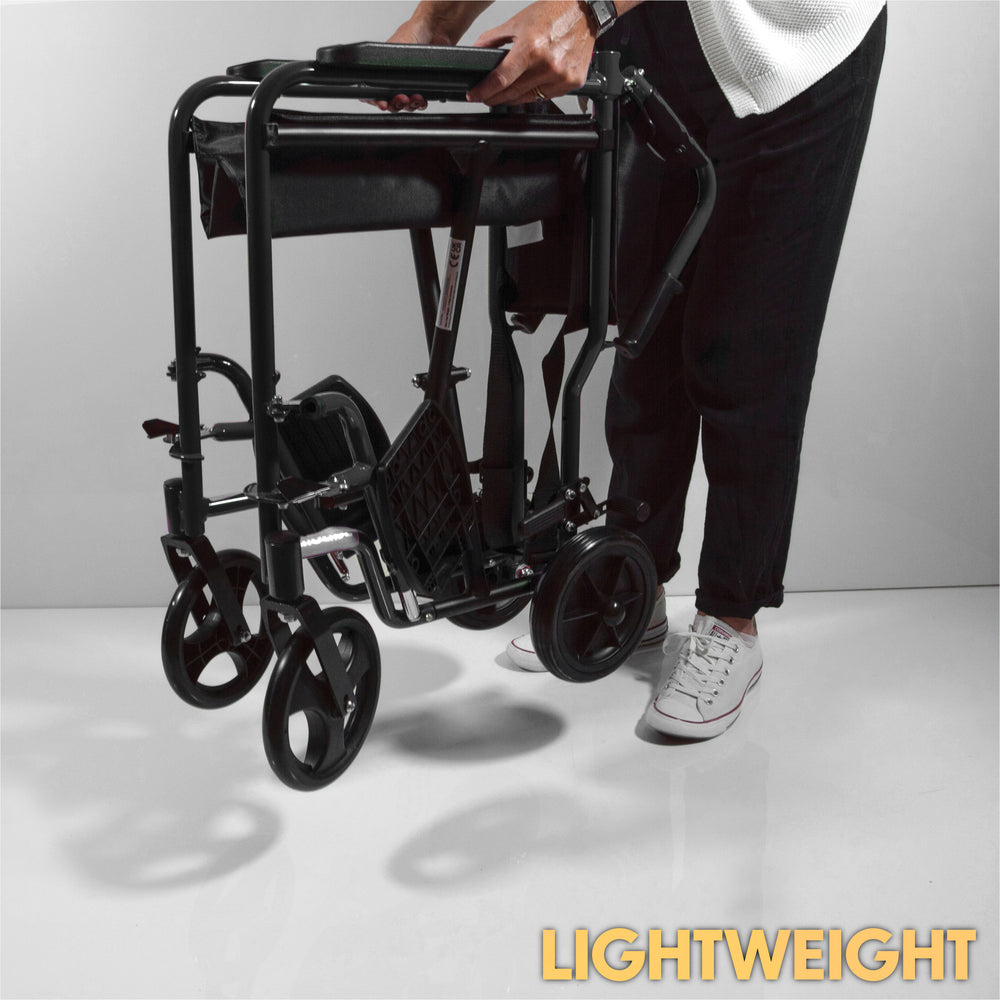 Aidapt Aluminium Compact Transit Chair VA172 and replacement footrests