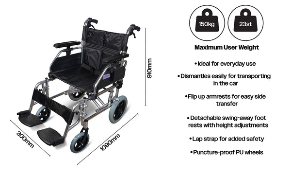 Aidapt The York Attendant Propelled Transit Chair VA173