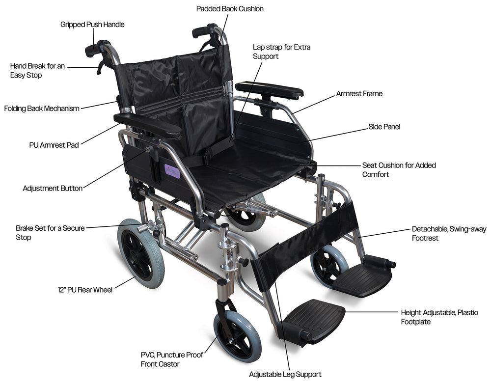 Aidapt The York Attendant Propelled Transit Chair VA173
