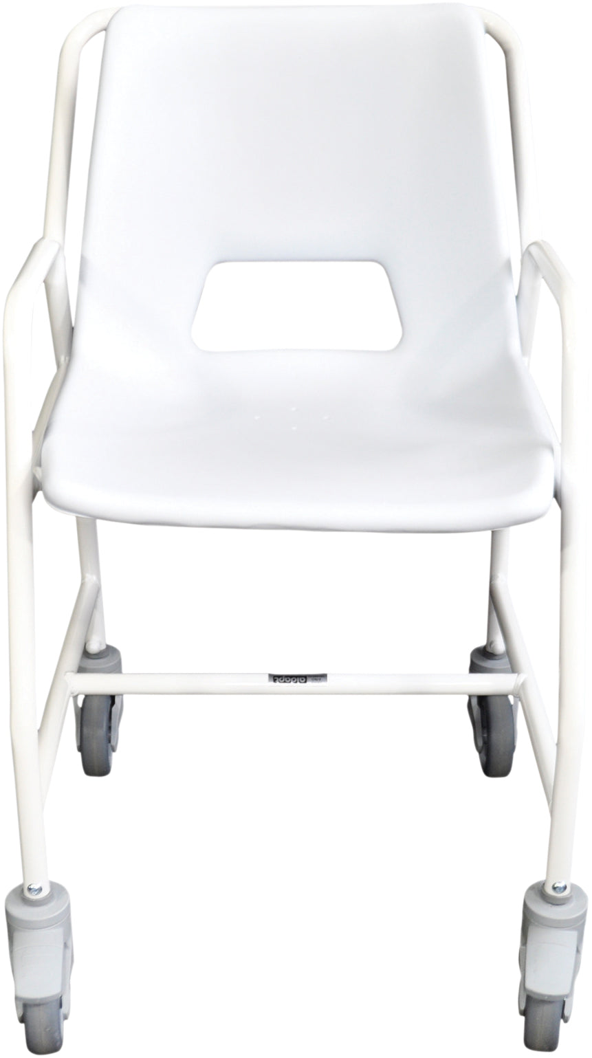 Aidapt Hythe Mobile Wheeled Shower Chair with Castors Brakes Adjustable or Fixed Product VB506 VB506A VB648 VB650