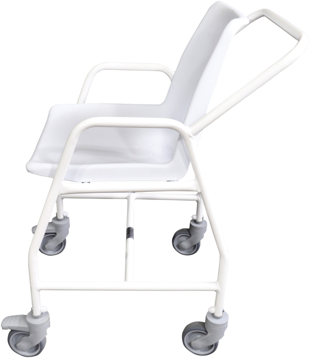 Aidapt Hythe Mobile Wheeled Shower Chair with Castors Brakes Adjustable or Fixed Product VB506 VB506A VB648 VB650