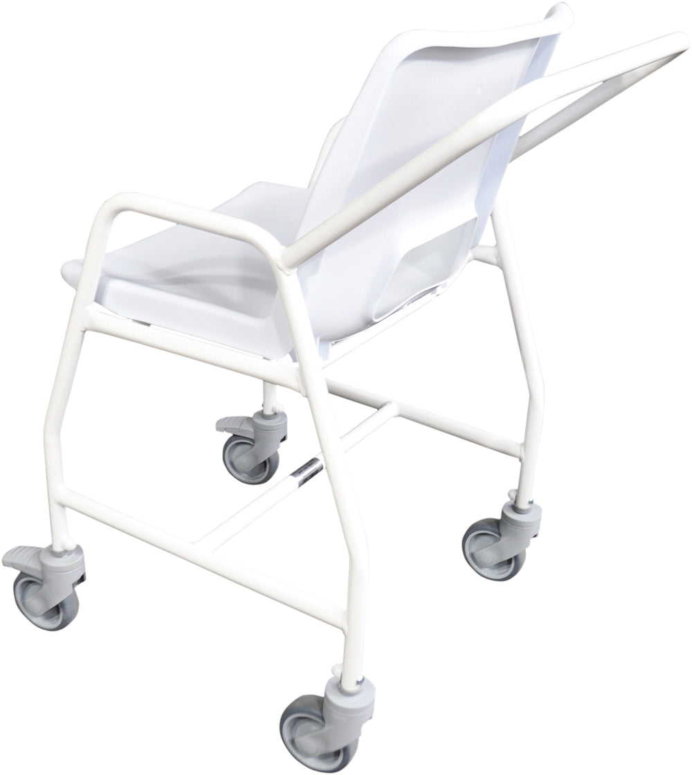 Aidapt Hythe Mobile Wheeled Shower Chair with Castors Brakes Adjustable or Fixed Product VB506 VB506A VB648 VB650