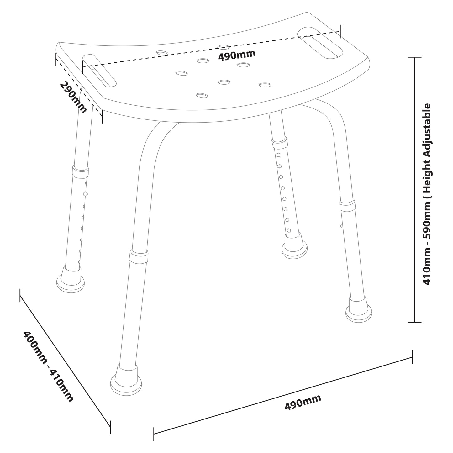 Aidapt Adjustable Shower Stool VB540B