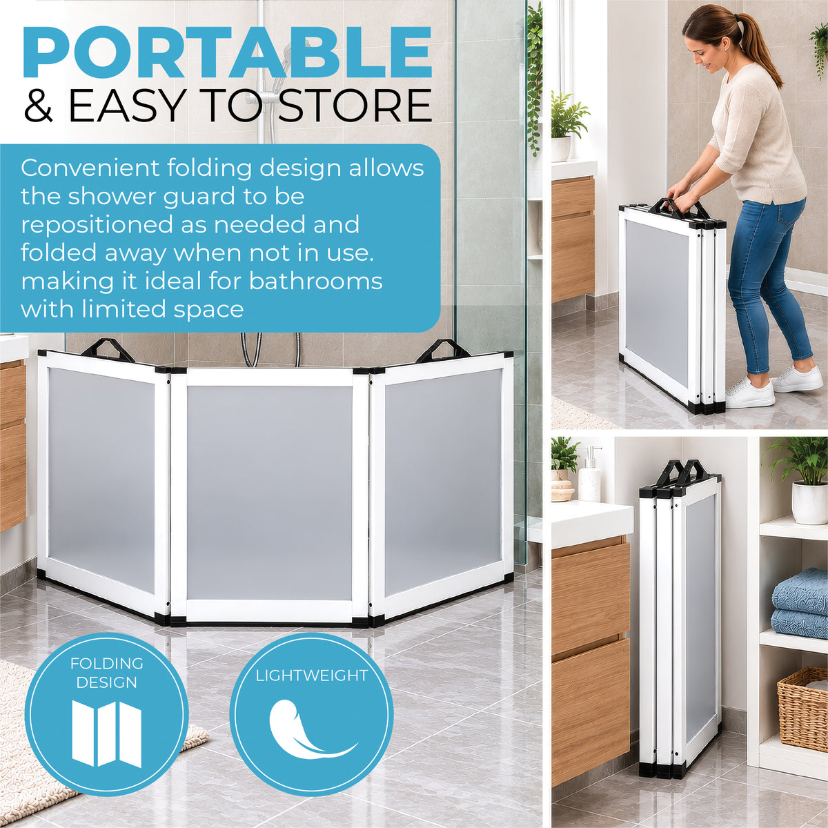 Aidapt Portascreen 3 Panel Shower Guard VB653