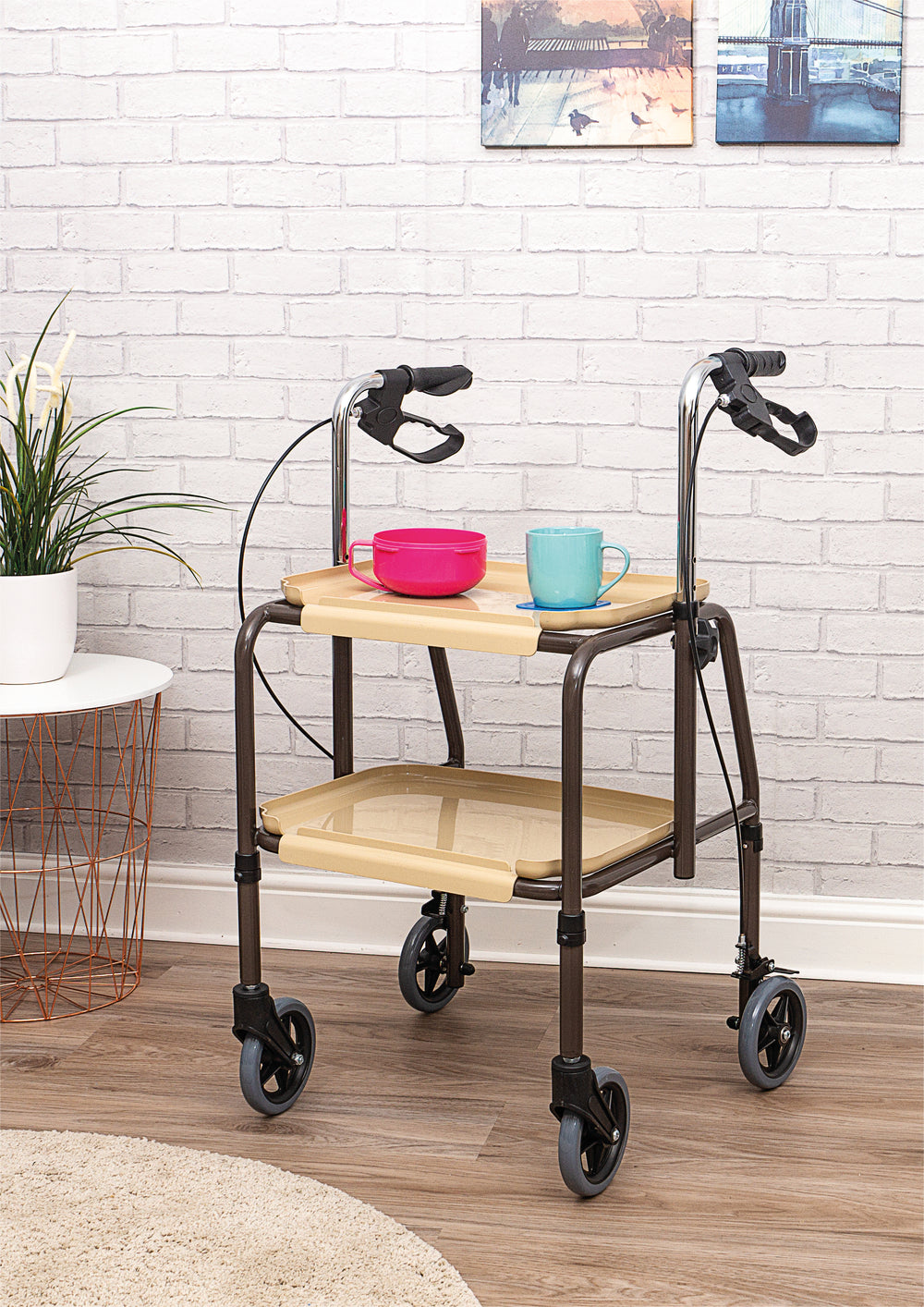Aidapt Height Adjustable Kitchen Strolley Trolley With Brakes VG798WB