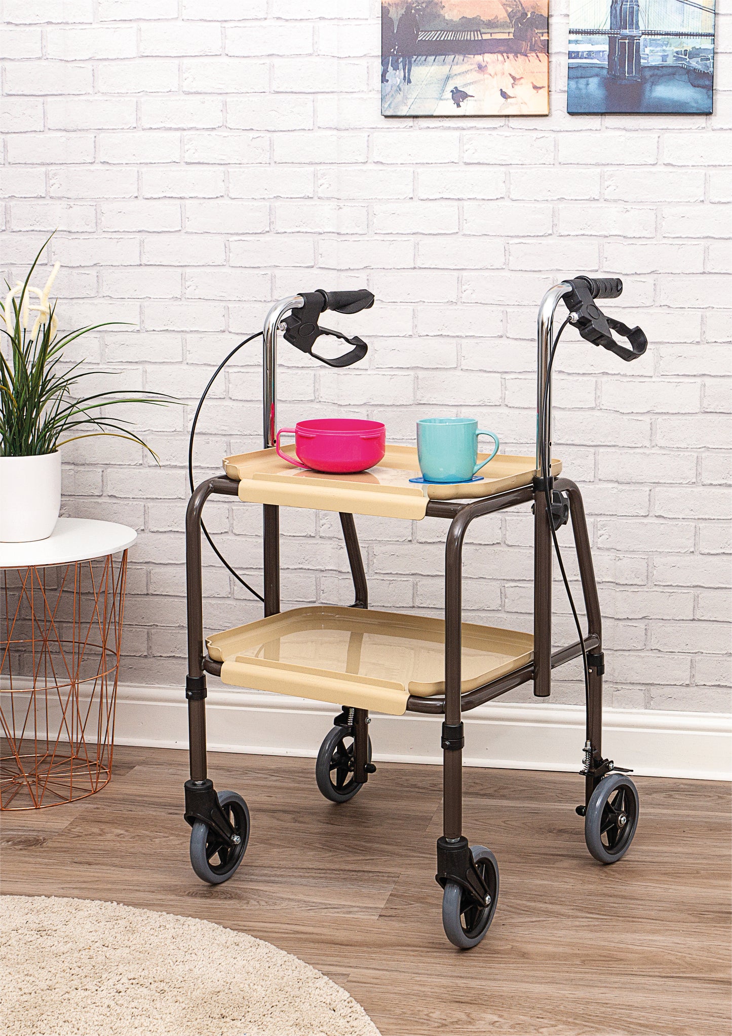Aidapt Height Adjustable Kitchen Strolley Trolley With Brakes VG798WB