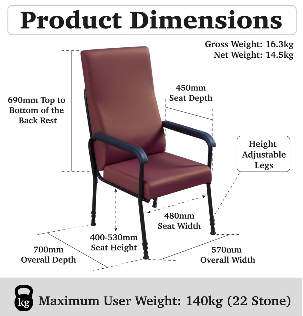 Aidapt Longfield Height Adjustable Lounge Chair VG808SD