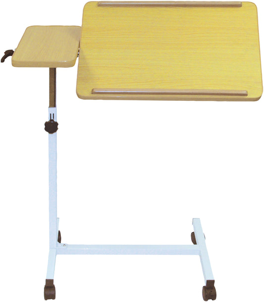 Aidapt Deluxe Table de lit ou de fauteuil inclinable en bois VG832A à hauteur réglable avec 4 roulettes