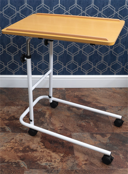 Aidapt Economy Heavy Duty Over bed Chair Table With or Without Castors Adjustable Tilt VG832B VG866B