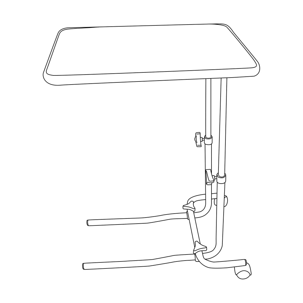 Aidapt Canterbury Dark Wood Over Bed Chair Under Table Hospital Type Adjustable Tilt Top With or Without Wheels VG832AA VG866A