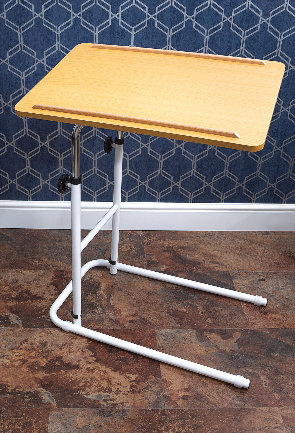Aidapt Economy Heavy Duty Over bed Chair Table With or Without Castors Adjustable Tilt VG832B VG866B