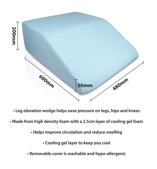 Aidapt Memory Foam Leg Wedge Cushion with Cooling Gel Layer VG886A and spare cover