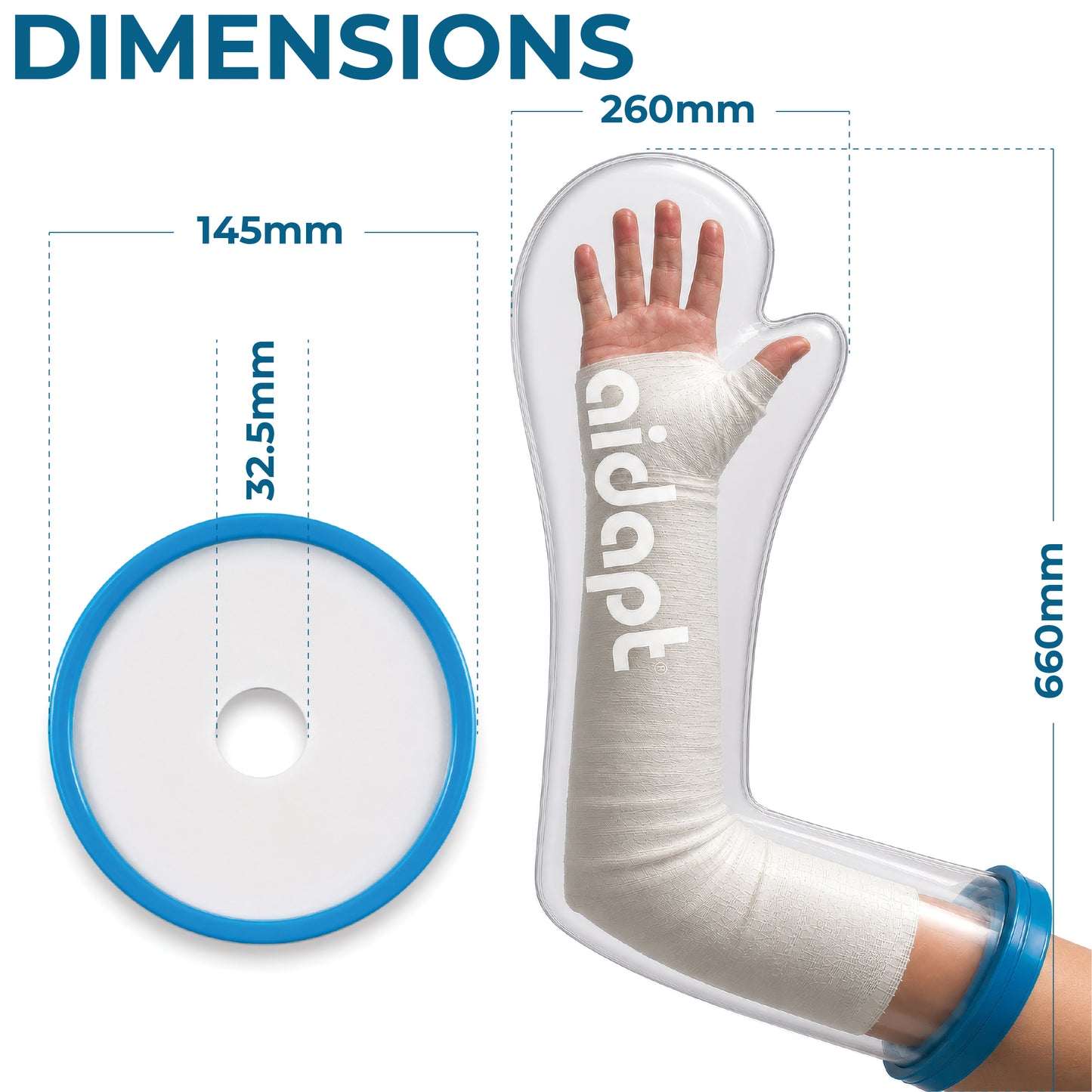 Aidapt Waterproof Cast and Bandage Protector for use whilst Showering/Bathing VM200
