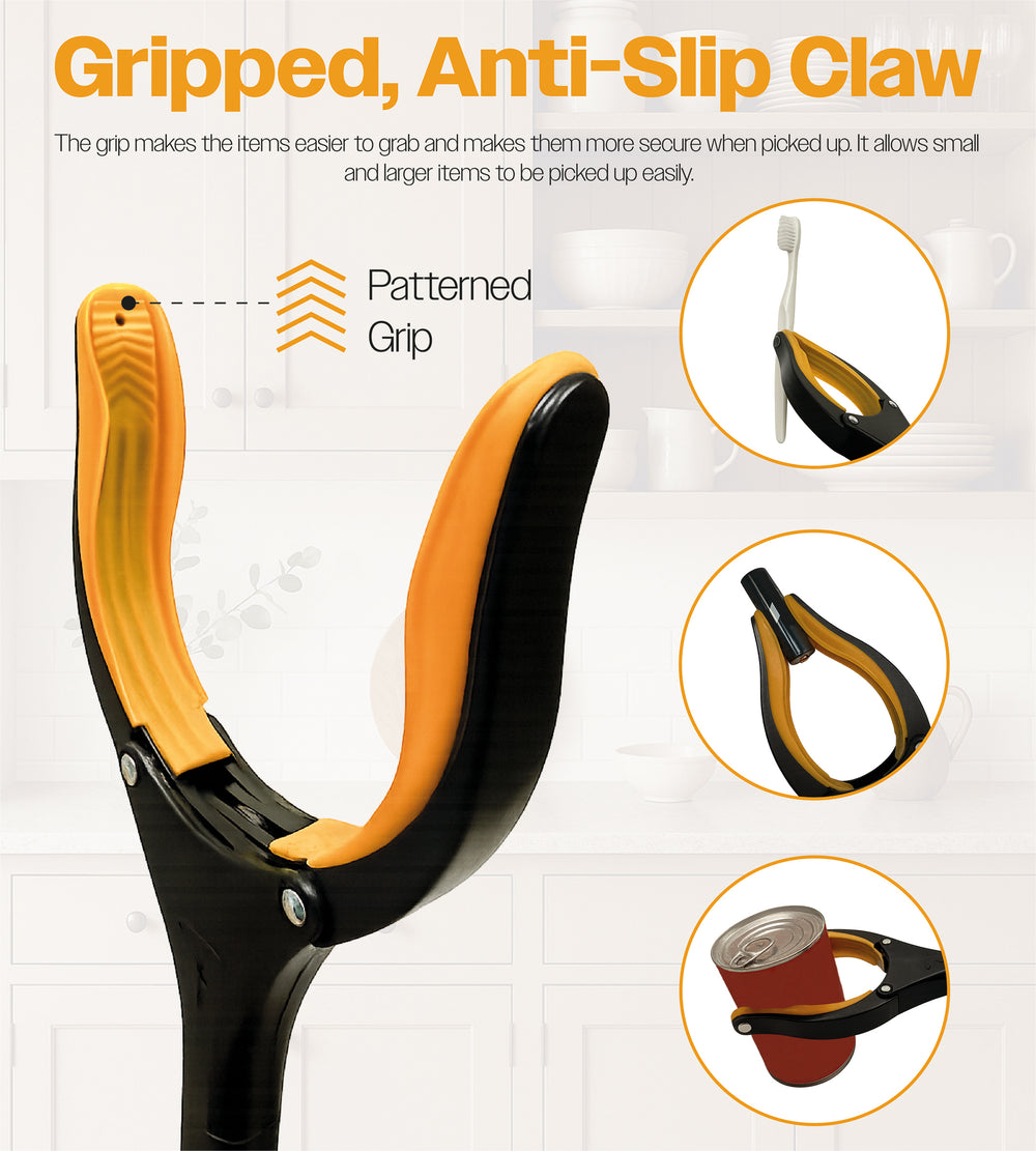 Aidapt Ergonomic Arthritic Folding Handy Reacher Grabber Picker Up Travel Bag VM901EF Rotating End 32"