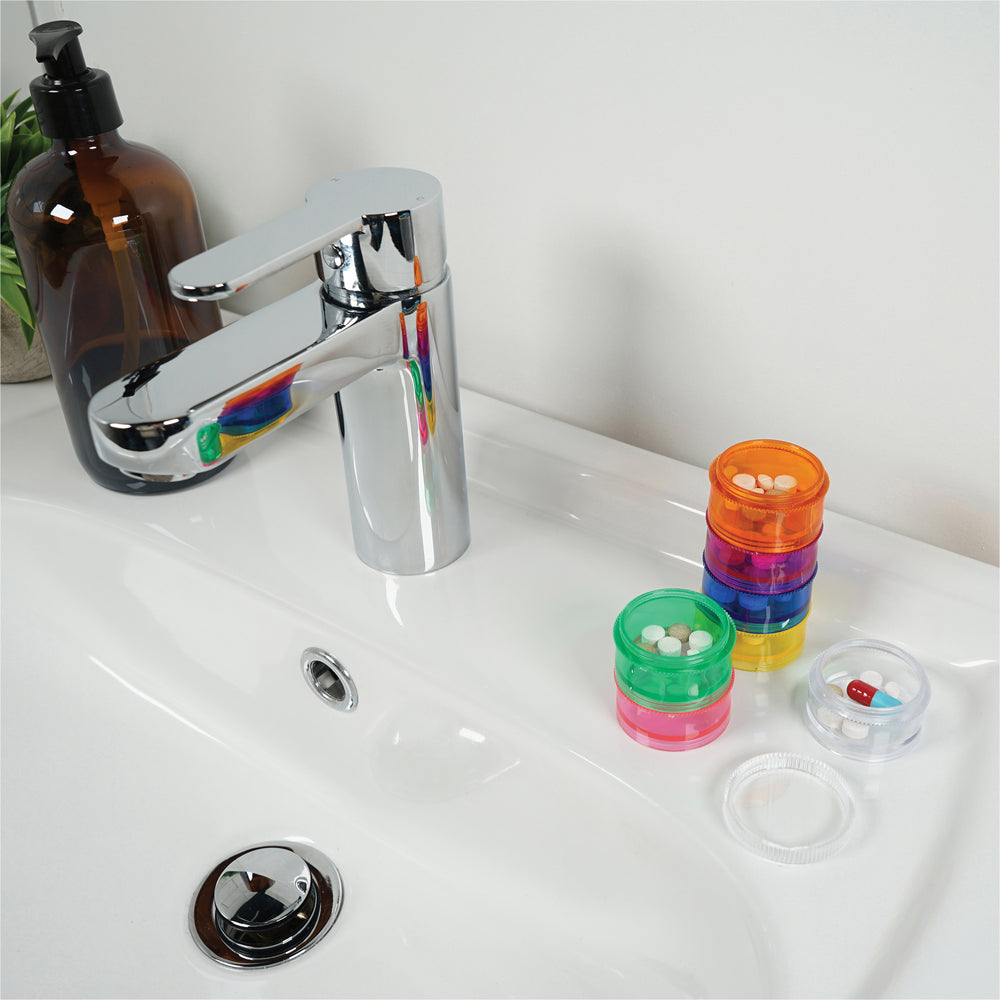 Aidapt Stackable Pill Medicine Dispensing Tower Colourful Rainbow Vibrant for visually Impaired VM930AA
