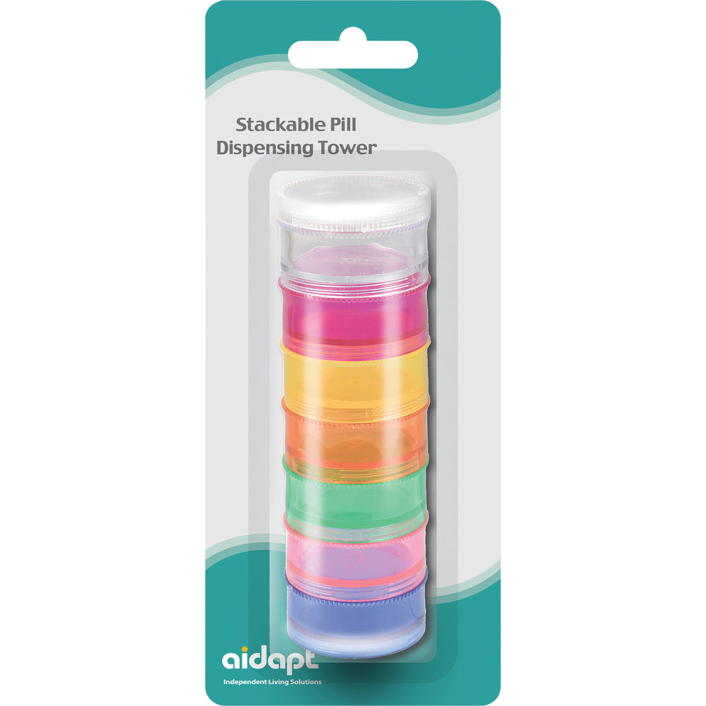 Aidapt Stackable Pill Medicine Dispensing Tower Colourful Rainbow Vibrant for visually Impaired VM930AA