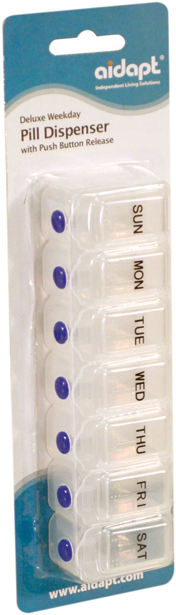 Pilulier semainier de luxe Aidapt avec bouton-poussoir VM930AB
