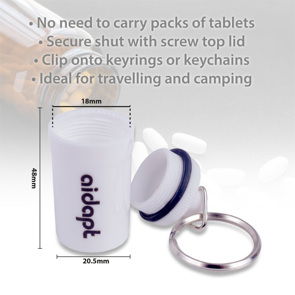 Aidapt Pill Box Keyring Handy Small Pillbox Waterproof Travel VM930C