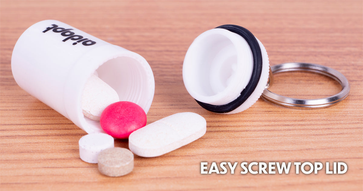 Aidapt Pill Box Keyring Handy Small Pillbox Waterproof Travel VM930C