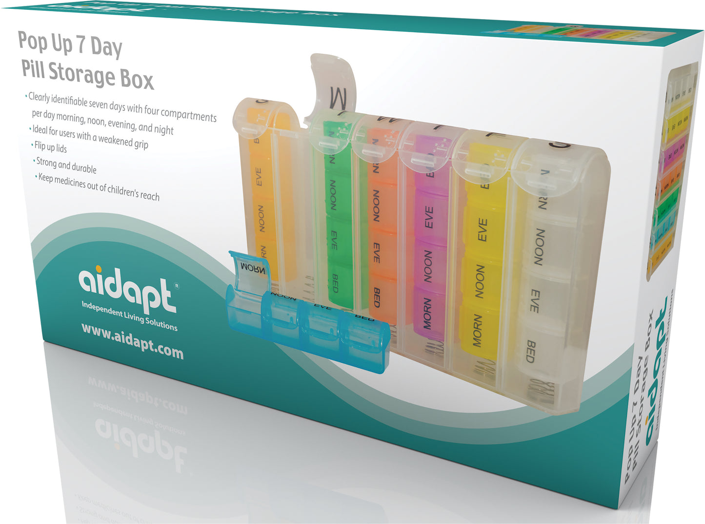 Aidapt Pop up 7 Day Pill Storage Box VM930P