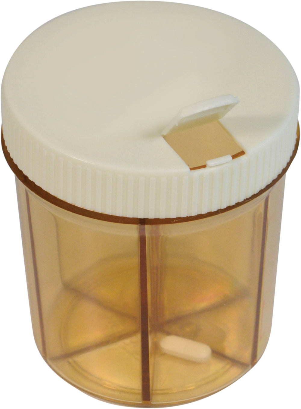 Aidapt Orange and Cream Extra Large Pill Dispenser for Larger Pills Transparent Rotating Lid Compartments VM930V