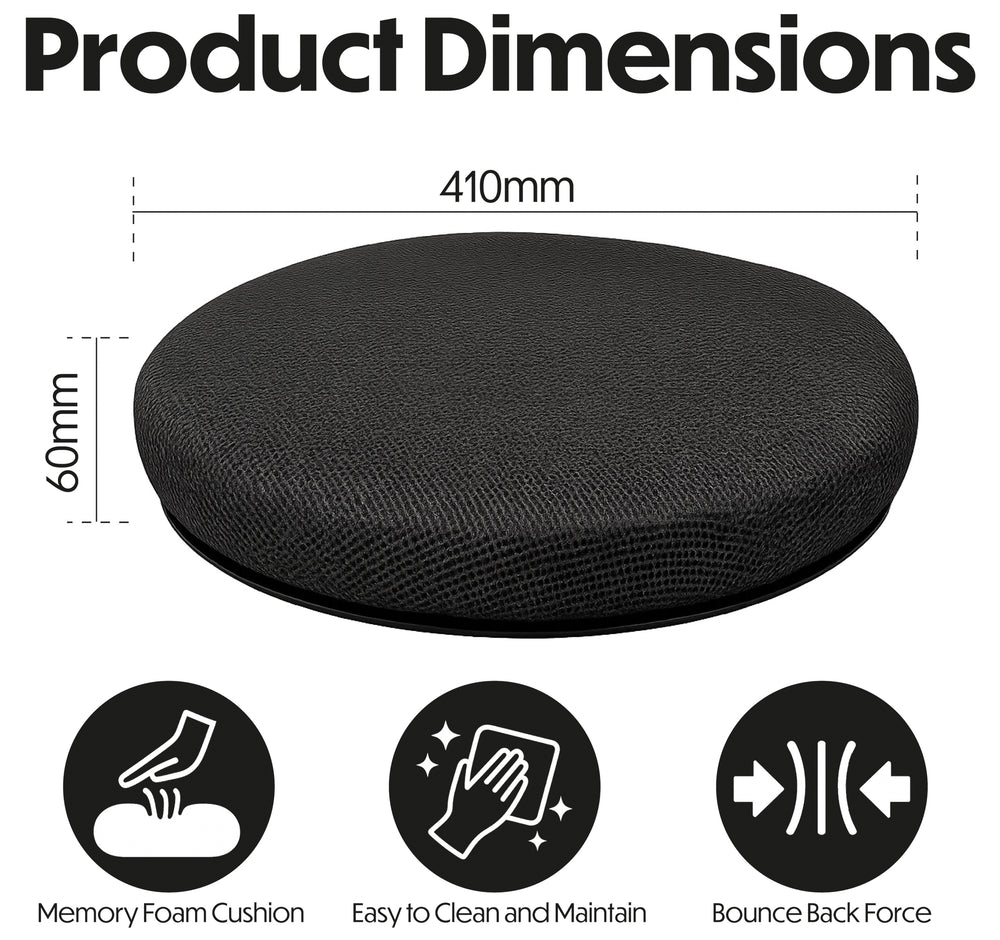 Aidapt VM933BA Black Gel Swivel Turning Seat Cushion Round Padded Turn Office Home Car